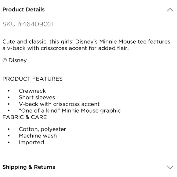 Cute Minnie Mouse shirt size 6 - Picture 3 of 4